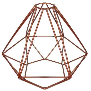 Imagem de Cupula de Aramado Diamante Cobre Para Pendente e Abajur M - Jota Ilumi