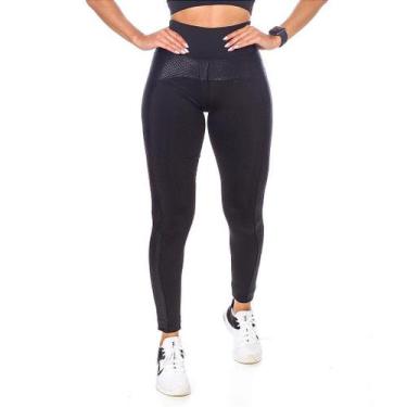Imagem de Legging Suplex Cintura Alta Relevo Cirrê Preto Feminino - Adora! Modas