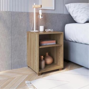 Imagem de Mesa Lateral Multiuso 35x51cm Nicho Prateleira Aveiro - Completa Móvei