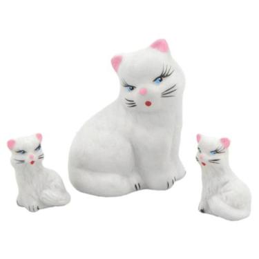 Imagem de Familia De Gato Em Miniatura 3 Peças - Decore Casa
