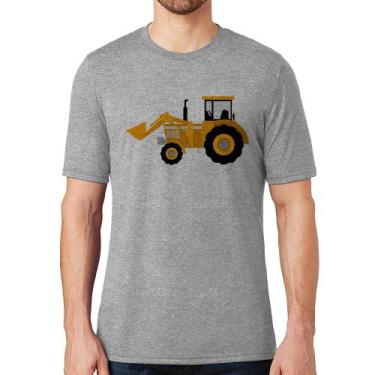 Imagem de Camiseta Trator Pá Carregadeira Amarelo - Foca na Moda, Cinza, GGG