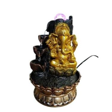 Imagem de Fonte Cascata Água Relaxante Mesa Ganesha Com Bomba Led - Bonato