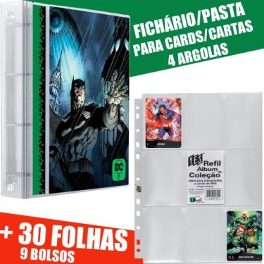 Imagem de Pasta Fichário Carta Cards 4 Argolas HRO DC Batman + 30 Folhas - YES