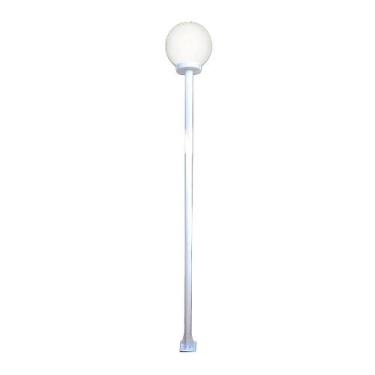 Imagem de Poste e Luminária colonial Globo P de Jardim Branco 100cm - Ouro Minas