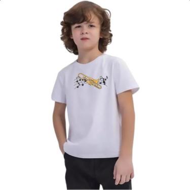 Imagem de Camiseta Infantil Trombone notas musicais - Alearts, 10