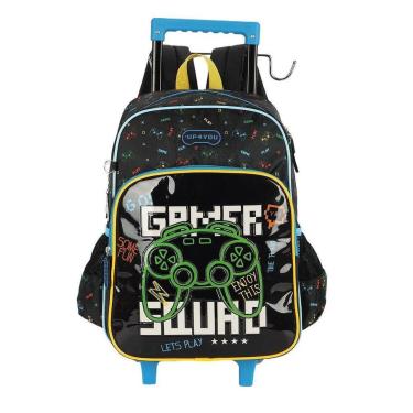 Imagem de Mochila de Rodinhas Com Alça Luxcel Up4You Gamer Preto-Masculino
