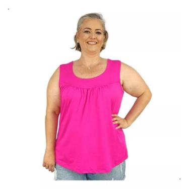 Imagem de Blusa Feminina Plus Size Regata Senhora Bata Lisa - Coalizão Fashion, 