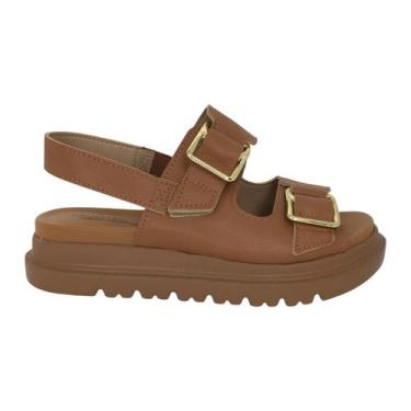 Imagem de Sandália Tratorada Modare Plataforma Papete Confort, Camel, 38