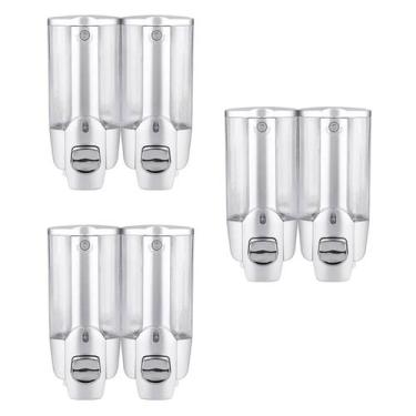 Imagem de Dispenser Duplo Shampoo kit 3 uni Sabonete Alcool Gel Hotel Casa Shopp