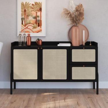 Imagem de Balcão buffet oslo 139cm 2 portas 2 gavetas base em madeira mdp hanove