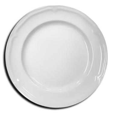 Imagem de Prato Raso Redondo Branco Premium de Melamina Plástico Resistente 26,5