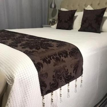 Imagem de Peseira Casal/Queen Com Pedraria Jacquard 2 Capas Almofadas - INGRID B