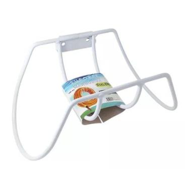 Imagem de Suporte Mangueira Jardim Metal Branco Parede 879 - MS