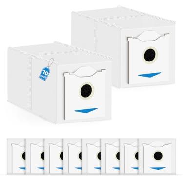 Imagem de Pacote com 10 sacos de pó N30 compatíveis com ECOVACS DEEBOT N30 Omni/N30 PRO Omni Robot Aspirador de pó, 4 camadas de filtragem eficaz para Deebot N30 Omni Dust Bag
