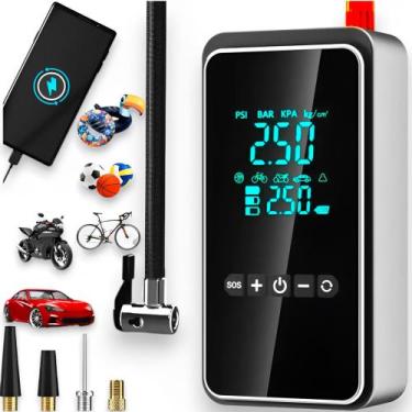Imagem de Mini Compressor de Ar Portatil Bomba De Ar Calibrador Elétrico Carro B