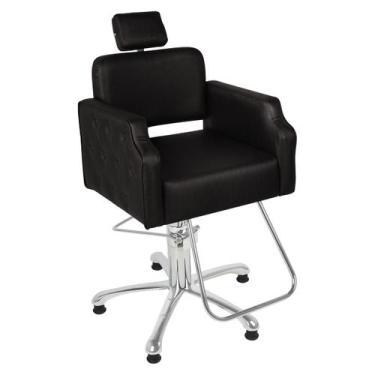 Imagem de Cadeira Cabeleireiro Paris - Encosto Fixo - CC&S, Preto