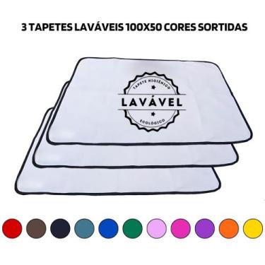 Imagem de Kit com 3 Tapetinhos Alta Absorção para Pets 100x70 Sortidos - 200 Lav