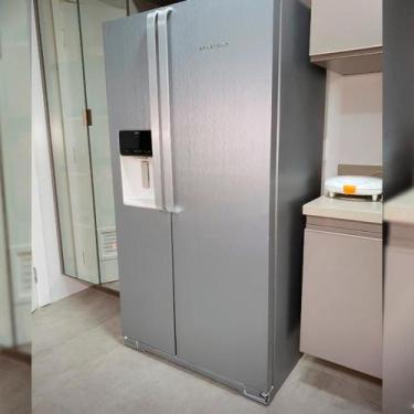 Imagem de Adesivo Inox Escovado Prata Para Envelopamento Geladeira Fogão Lavável