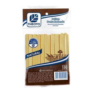Imagem de Palito de sorvete madeira natural 100 unid Marca Theoto