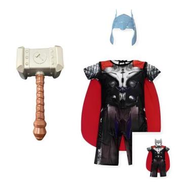 Imagem de FANTASIA INFANTIL THOR 2 MÁSCARAS e MARTELO 2 A 12 ANOS - SGB MODAS, P