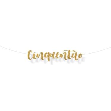 Imagem de Faixa decorativa "Cinquentao" Glitter Ouro - 1 unidade - Cromus - Rizz