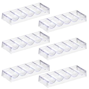 Imagem de LUOBAO Bandeja de fichas de pôquer de acrílico - organizador transparente para 100 fichas de cassino padrão - adequado para Texas Hold'em, Blackjack, jogos de azar, clubes de pôquer, festas ou noites