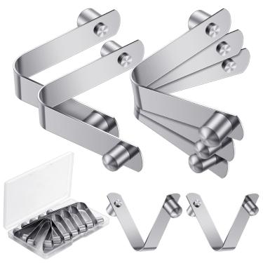 Imagem de Oudain 20 peças de clipe universal de aço inoxidável para todas as piscinas, clipe de mola, escumadeira/rede de bloqueio de pino duplo e 1 caixa de armazenamento de plástico para piscina acima do solo