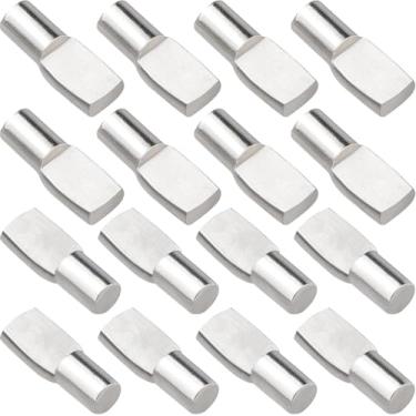 Imagem de Suporte de prateleira de 1/4 polegadas para armazenamento, pinos de prateleira ajustáveis em forma de colher, grampos de prateleira de prata baratos Suporte para (Pacote de 100)