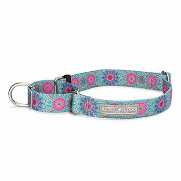 Imagem de Lucky Love Dog Coleira martingale, lindas estampas vívidas, coleira premium antiderrapante para cães médios, ótima para chicotes, galgos e mais (Clara, média)