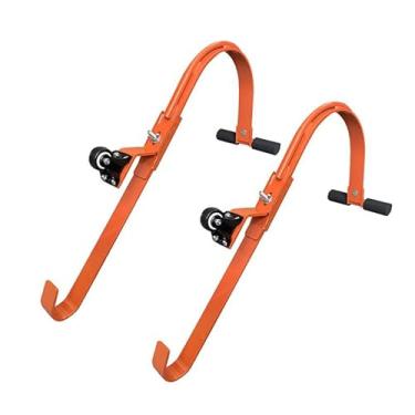 Imagem de Gancho de Escada de Telhado Com Roda, Estabilizador de Escada de Aço Resistente, Extensão de Cumeeira de Telhado, Barra T de Borracha para Prevenção de Danos, Telhados íngremes