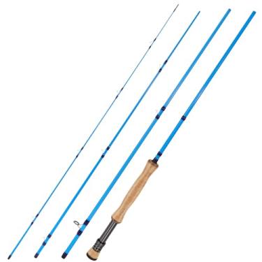 Imagem de Sougayilang Vara de Pesca com Mosca - Blank de Carbono Im8 de Alto Desempenho, 9 Pés para 5/6Wt E 7/8Wt, Design Fácil de Transportar - #8-Azul