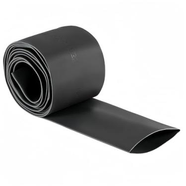 Imagem de BOXONLY 35 mm de diâmetro 57 mm de largura plana EVA tubo termorretrátil manga de isolamento, manga de cabo de tubo retrátil 2 m, preto, 1 peça