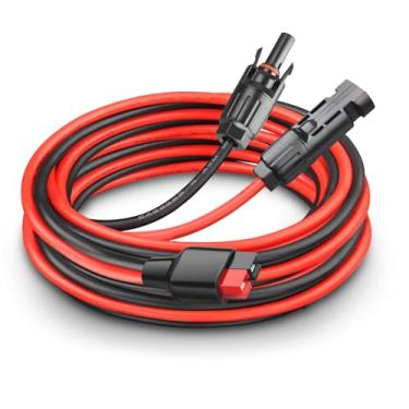Imagem de LeTaoXing Cabo conector de painel solar 10AWG para Anderson, cabo de extensão de 10 calibres para trailer, geradores solares Goal Zero Yeti Renogy compatíveis com bateria Anderson PowerPole Port Solar