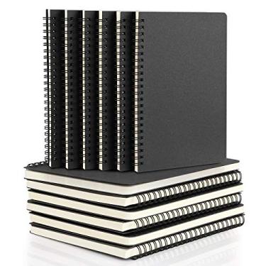 Imagem de Eusoar A5 12 pacotes com 14,5 x 20,8 cm, caderno de anotações, caderno de anotações, caderno de anotações, caderno de anotações, caderno de estudantes, faculdade, escritório, negócios, diário, pautado, livro espiral, pautado, capa preta