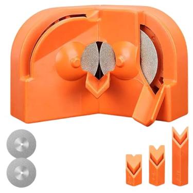 Imagem de Afiador de brocas multiuso, afiador de facas de impacto elétrico, polimento descartável de dupla face para todas as brocas, laranja com 2 rodas