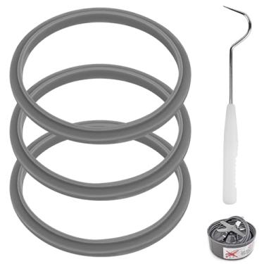 Imagem de Linkidea 6 peças de reposição para liquidificador, tampa de ajuste exato de vedação de silicone com ferramenta de troca, compatível com liquidificadores NutriBullet 600w/900w (cinza)