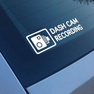 Imagem de Adesivo de gravação Dash CAM adesivo engraçado para carro caminhão janela para-choque branco