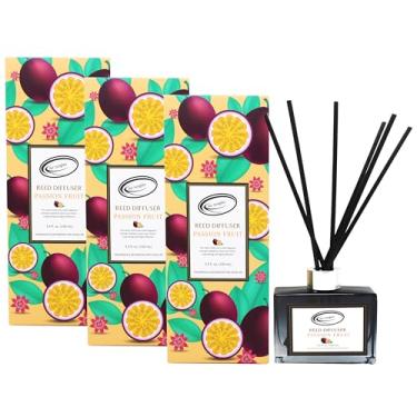 Imagem de Air Jungles Conjunto de difusor de palheta de aroma de maracujá com bastões, 10 ml cada, (pacote com 3) aromatizador de óleo essencial de longa duração para banheiro, escritório, academia e quarto