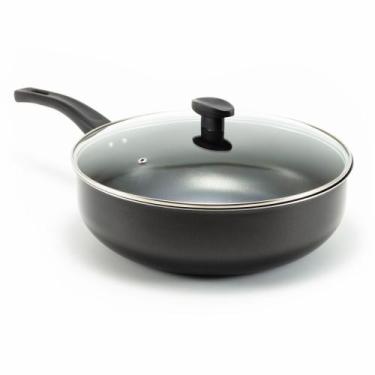 Imagem de Frigideira Grande Funda Alta Wok Antiaderente 30 Cm Com Tampa De Vidro