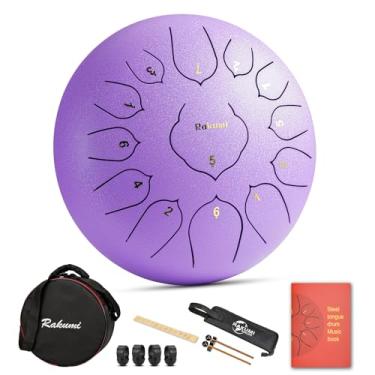 Imagem de Tambor de língua de aço - 13 notas 30,5 cm instrumento de percussão Lotus Hand Pan Drum C chave com mallets de tambor bolsa de transporte..