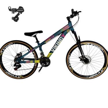 Imagem de Bicicleta 26 VikingX T25 24v Aluminio Cambio Traseiro Shimano Pneu Slick Fino Fx Amarela1.50-Unissex
