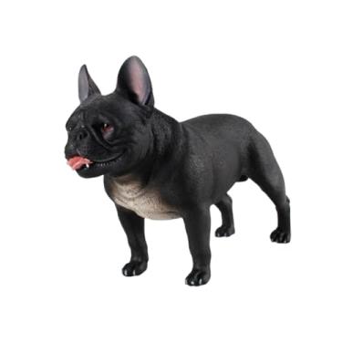 Imagem de Ｂｅｓｇａ Estátua de cachorro Feliz filhote de filhote de filhote de filhote de novo modelo de simulação de cães de animais para cães para cães para cães para, Bulldog Francês Preto