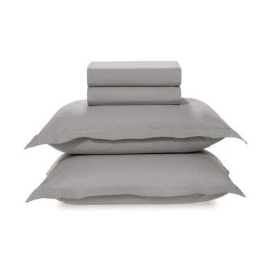 Imagem de Karsten Jogo De Cama Tom Titanio Queen 200 Fios 100% Algodão 4 Peças