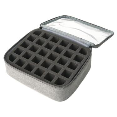 Imagem de harayaa Caixa de transporte de esmaltes, organizador de viagens polonesas de unhas, possui 30 garrafas, portátil, porta -unhas para cosméticos de viagem, Cinza