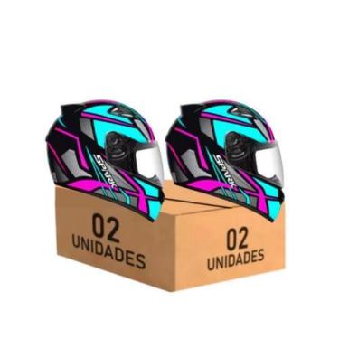 Imagem de Kit 2 Capacetes Ebf Spark Spider Tiffany Moto Fechado Masculino Femini