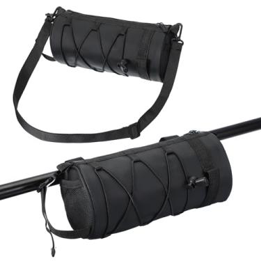 Imagem de PATIKIL Bolsa para guidão de bicicleta, bolsa para quadro de bicicleta de 2,5 L, impermeável, bolsa frontal de bicicleta, acessórios de bicicleta para ciclismo ao ar livre, mountain road bike, verde