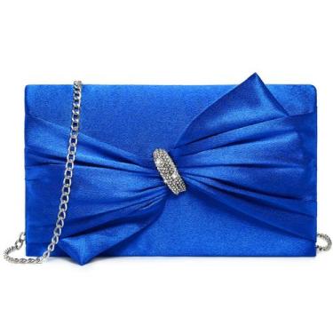 Imagem de Bolsa de noite Dasein Elegant Satin Bow Lap com strass