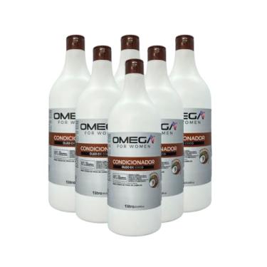 Imagem de Condicionador Óleo De Coco 1L Omega Hair Fardo 6 Unidades