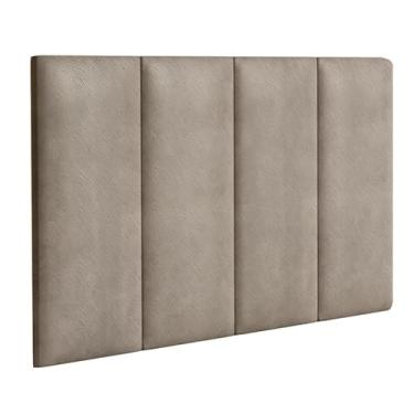 Imagem de Cabeceira Lisa Modulada Suspensa Embutida Parede Estofada Macia Suede Cama Box Casal Quarto 0.90 - Bege