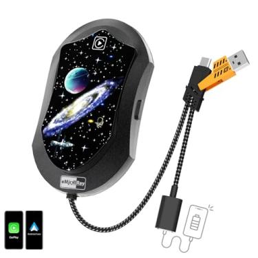 Imagem de eMjollRay Adaptador CarPlay sem fios e Android Auto sem fios 3 em 1 USB C a A Plug & Play adaptador de CarPlay com cabo sem fios para carros a partir de 2017 e iPhone iOS 10 e Android 11